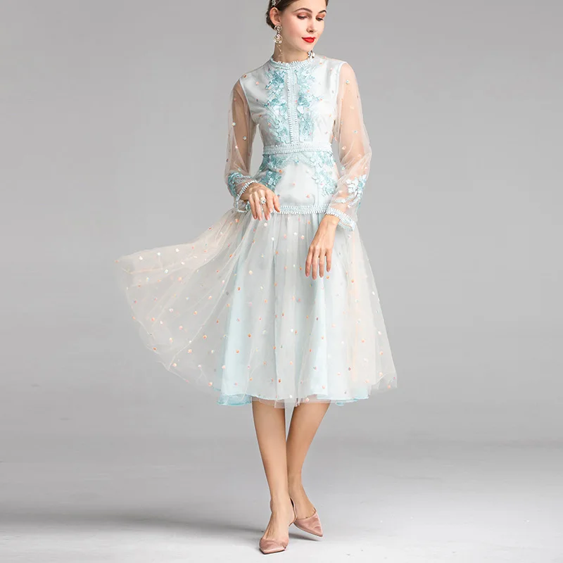 2019 новый тренд Брендовое женское модное роскошное изысканное Сетчатое платье с