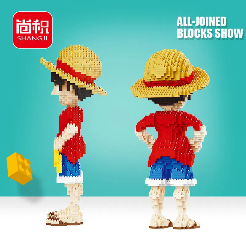 Аниме One Piece Monkey D. Луффи сидя Чоппер блок Diy модель строительные игрушки для детей