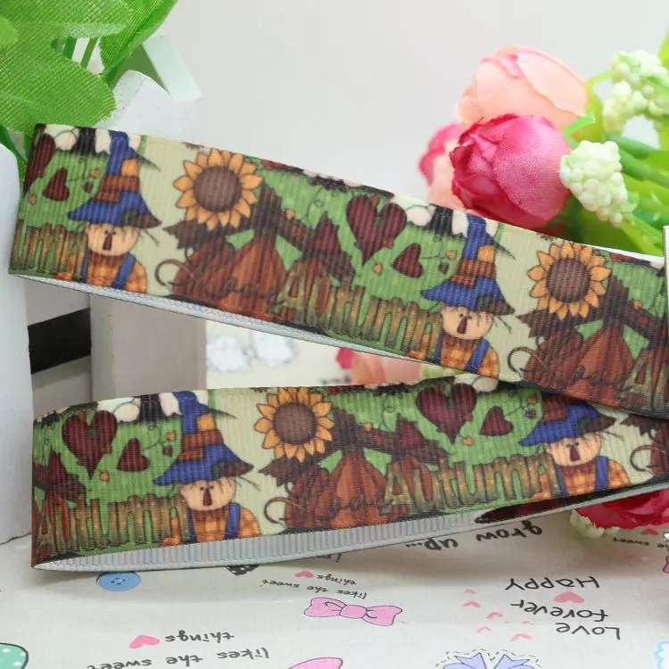 Лента с принтом Совы и листьев 7/8 дюйма бесплатная доставка корсажная лента