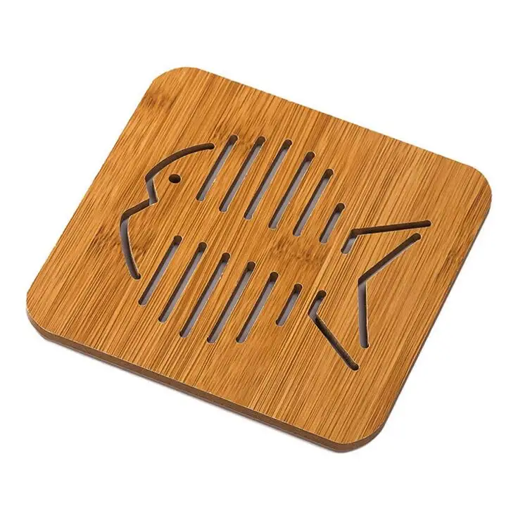 H75 Big fish bones HOMETREE 1 шт. ручной работы Природа Бамбуковые подставки напиток кофе Чайный подстаканник чашки кухонные аксессуары чаша подставка под тарелку для горячих напитков H75 - Цвет: H75 Big fish bones