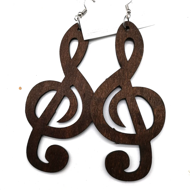 Музыка Примечание серьги из дерева можно смешать 3 цвета