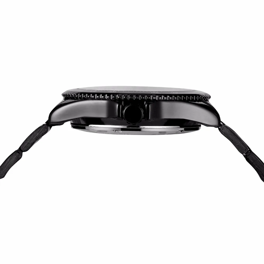 Автоматические механические наручные часы с черным скелетом браслет из