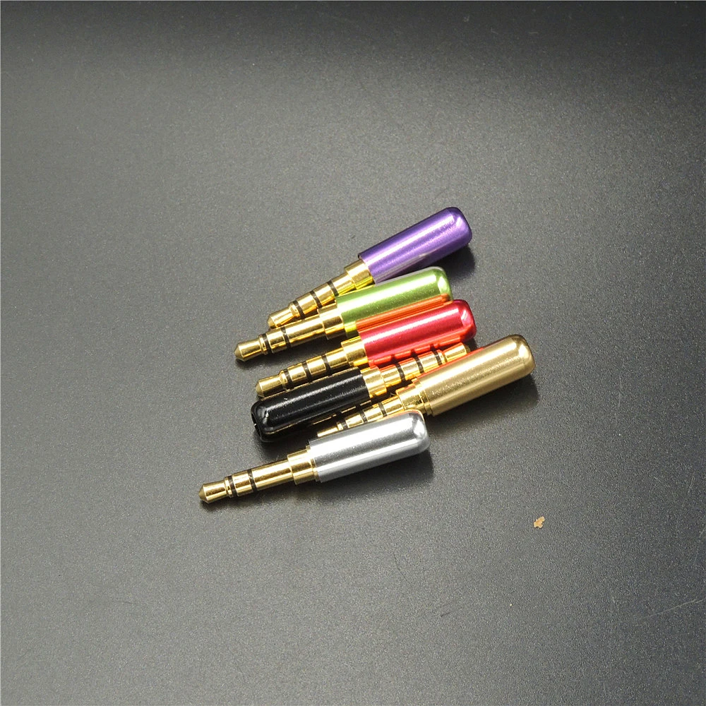 Горячая продажа красочные Алюминиевые 1/8 &quot3 5 мм 4 полюсный штекер для наушников