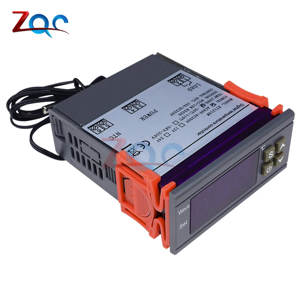 DC 12V 24V AC 110V 220V светодиодный цифровой Температура Управление; терморегулятор Термостат Управление W/нагревателем и охладителем зонд