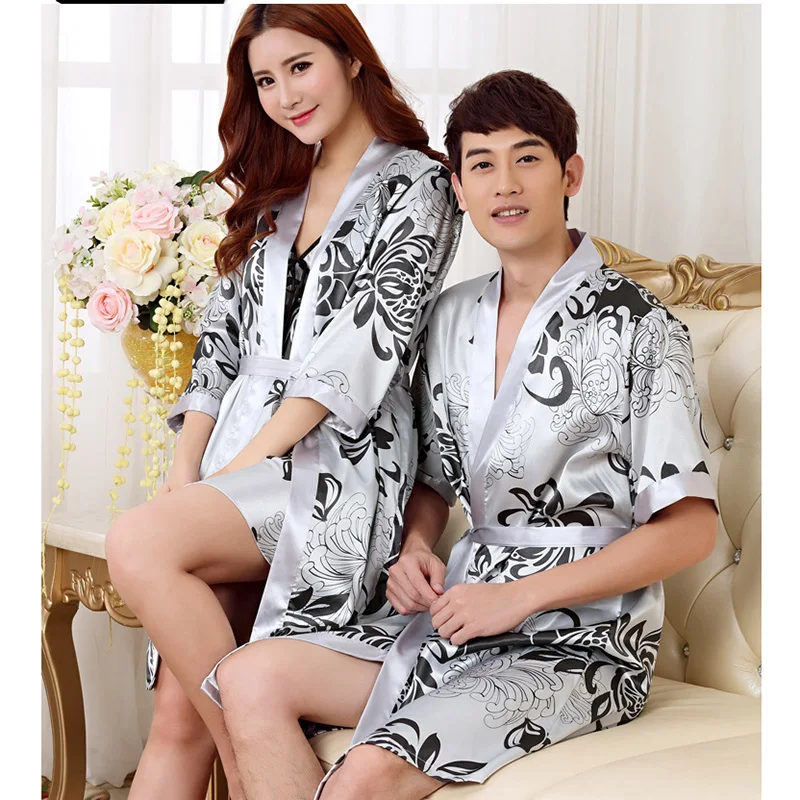 Sexy pajamas home clothes bathrobes for men robe silk men's Chinese gown set morning coat dressing man | Мужская одежда
