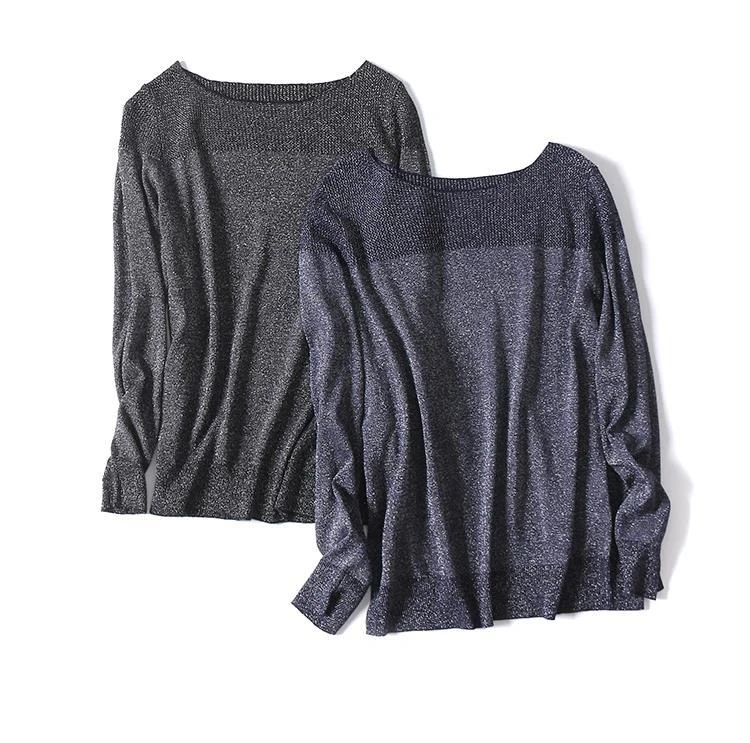 

Женский трикотажный пуловер с вырезом лодочкой, Размеры S/M/L/XL