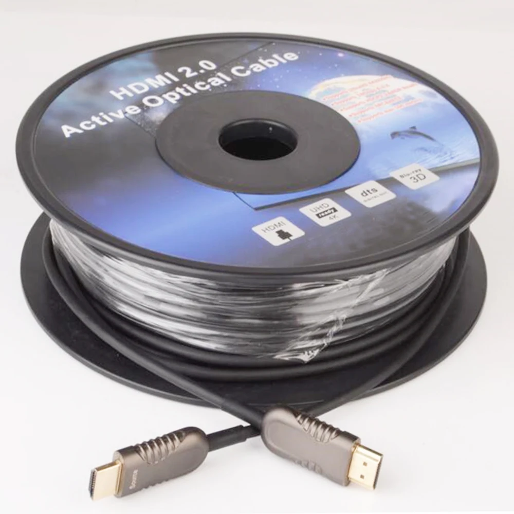 10M 20M 30M 50M 70M 100M Длинный волоконно-оптический кабель HDMI 2 0 4K 60hz Мужской HDR для PS4 HD TV Box