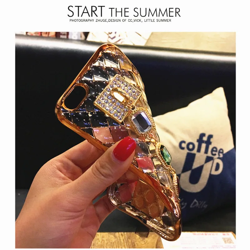 Резина мягкая силиконовая diamond chain coque case для samsung galaxy a3 a5 A7 2016 2015 A8 A9 PRO A500 A510 A700 A710