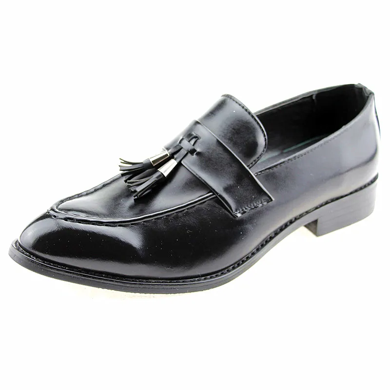 Модные мужские туфли Movechain в британском стиле с острым носком и бахромой