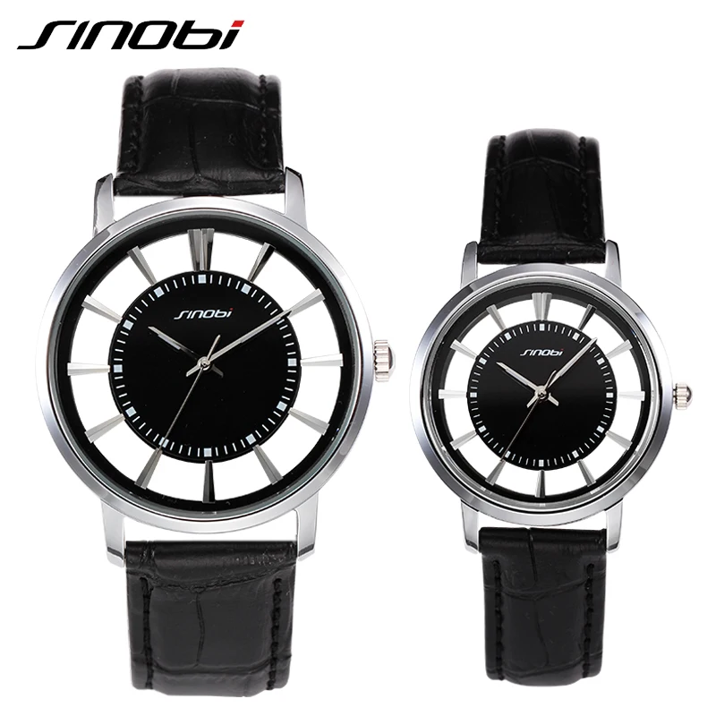 Sinobi любители часы Hardlex фарфора женские круглый кожаный открытый Relojes де Mujer мода