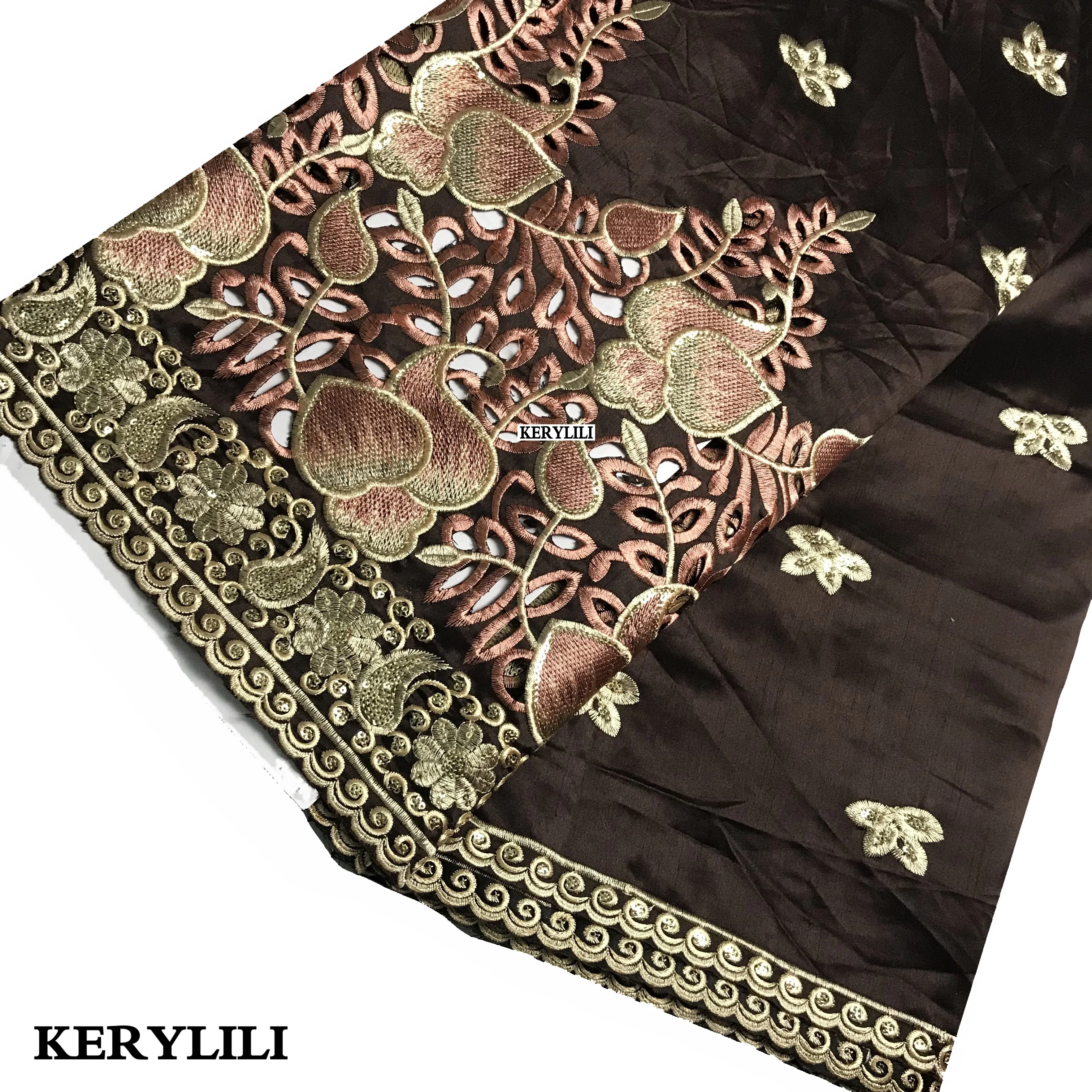 Коричневые шелковые африканские платья для женщин хлопчатобумажная кофейная