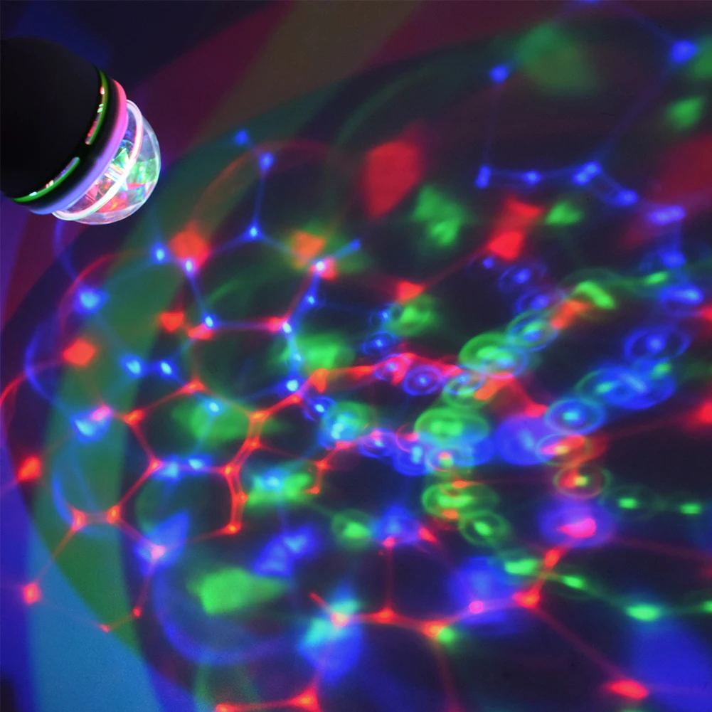 E27 LED RGB Bulb 3W 110V 220V Colorful Auto Rotating projector Crystal led Stage Light Magic Ball DJ party disco effect Lamp