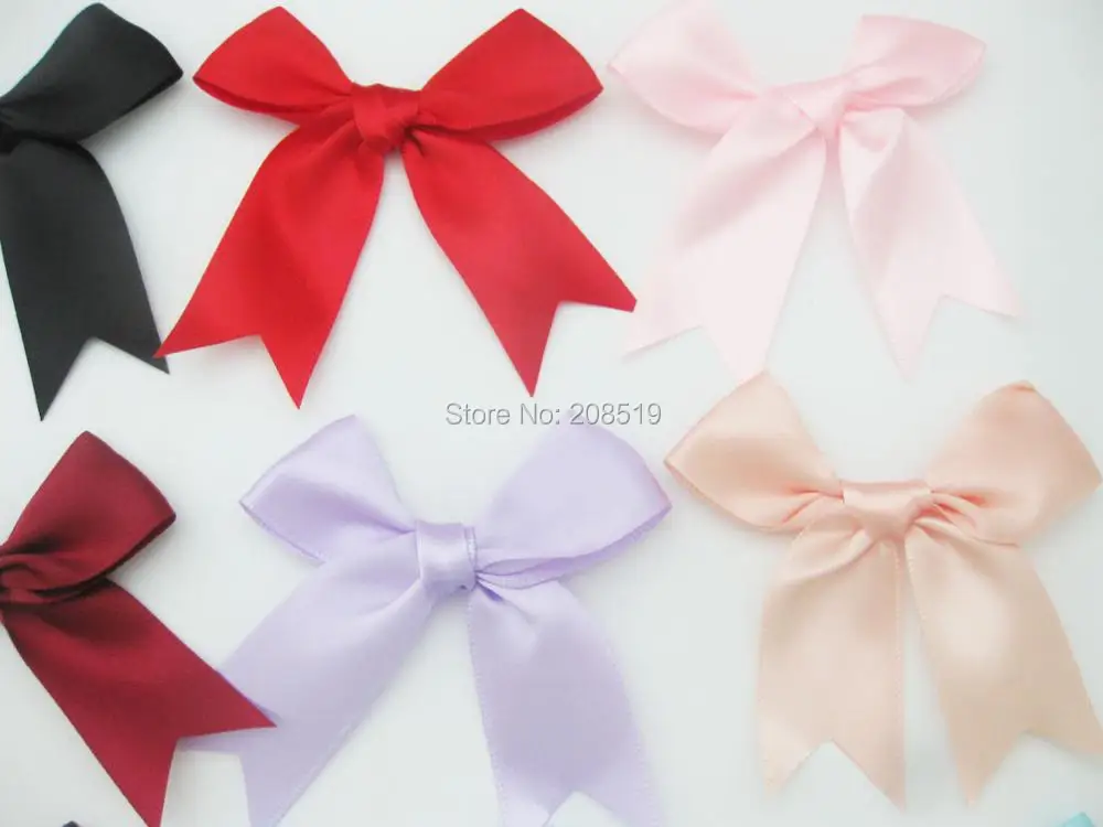 Ласточкин хвост бабочка атласная лента ручной работы 60 шт разноцветная 1