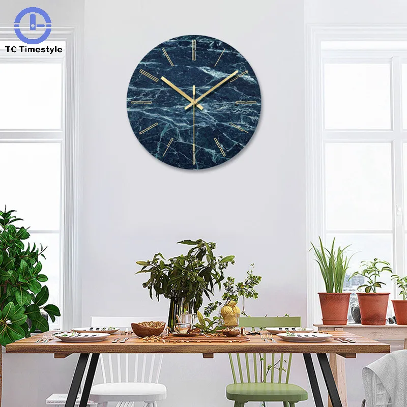 Скандинавские мраморные настенные часы для гостиной минималистичные