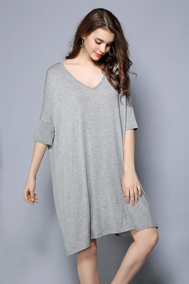 

Women Nighties Sleepwear Sexy Night Clothes Modal Spring Summer Nightgowns Night Wear Nightgowns Women Black/Gray 7 Colors Q308