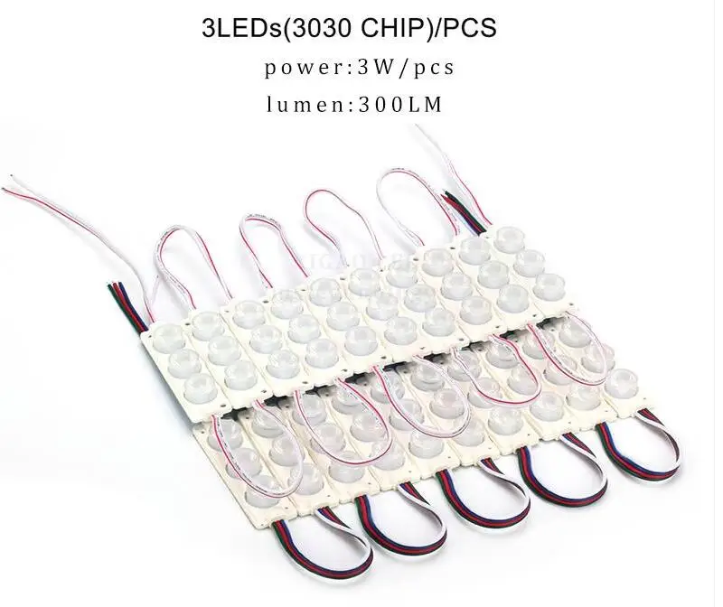 3 Вт SMD 3030 3 светодиодный модуль светильник коробка светодиодные модули с линзой 60 градусов впрыска водонепроницаемый светильник высокой яркости ing