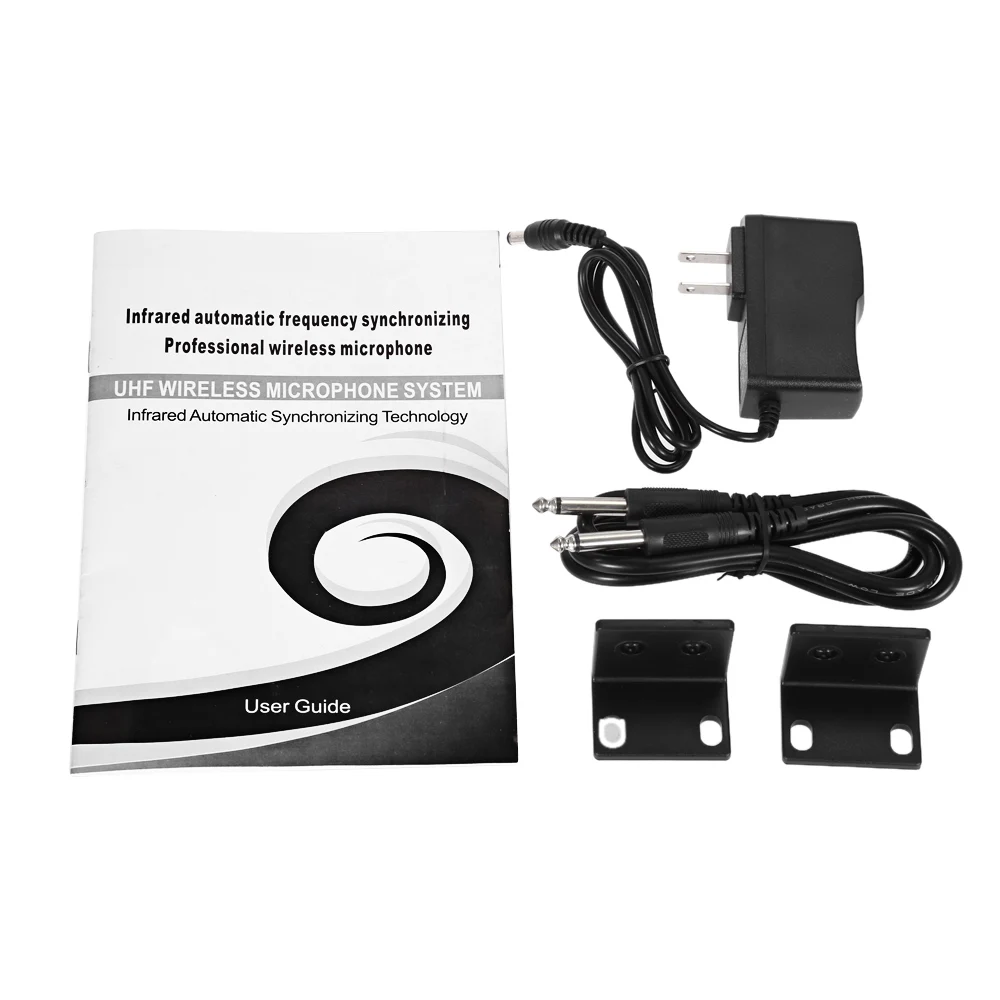 Weisre U-8030 профессиональный двухканальный беспроводной набор для караоке с ультракоротковолновым микрофоном 2 микрофона + 1 приемник + антенна + 1 пара набора для монтажа в стойку