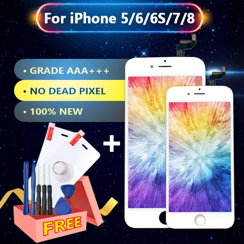 Класс AAA + для iPhone 5 6 6S LCD с 3D кодирующий преобразователь сенсорного экрана в сборе