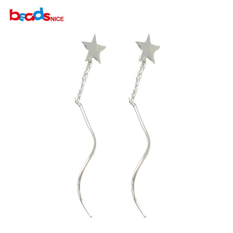 

Beadsnice 925 Sterling Silver Jewelry Star Threads Earrings Findings ID37576