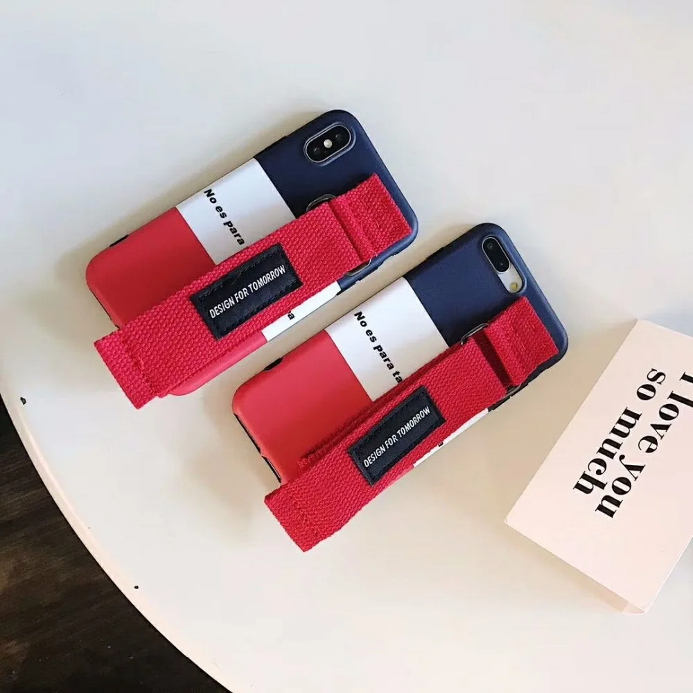 BotexBling простые полосы ремень ткань запястье Чехол для телефона для iphone XS MAX чехол для iphone X XR 6 6S 7 8 плюс металлическая пряжка крышка