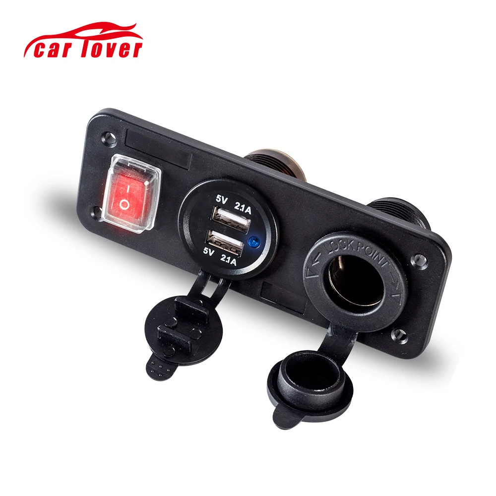 2018 автомобилей Зарядное устройство Dual USB адаптер + 12 В/24 В разъем Мотоцикл