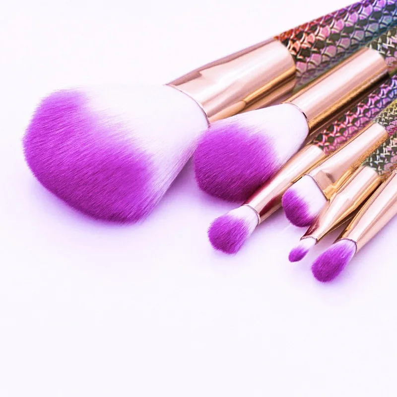 10 шт. Русалка кисти для макияжа Набор теней глаз бровей румяна Контур Фонд