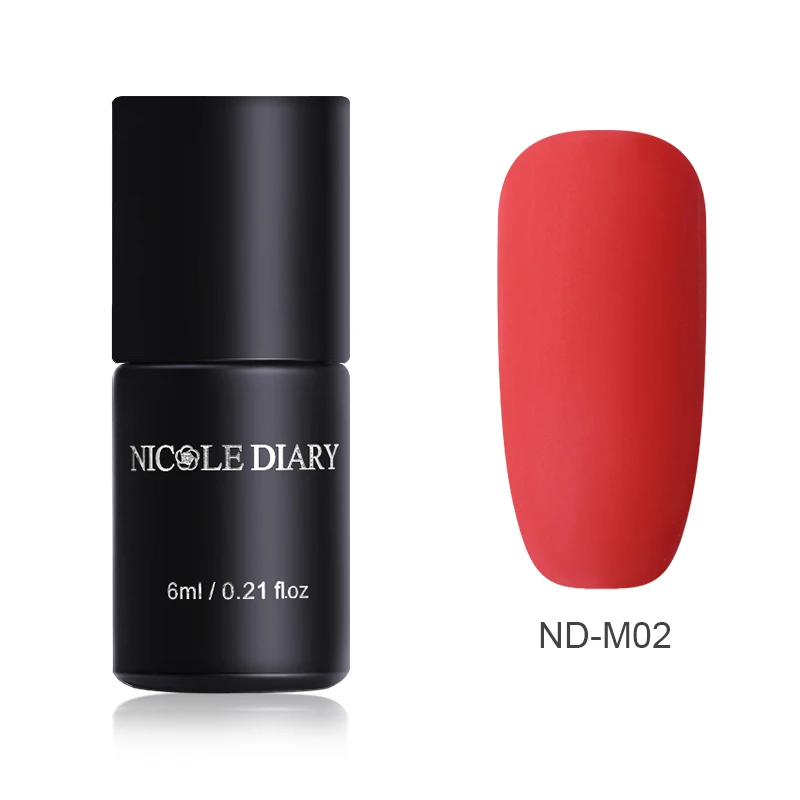 ND-M02 NICOLE DIARY 6 мл матовый одношаговый УФ-Гель-лак цветной розовый черный замачиваемый УФ-Гель-лак стойкий дизайн ногтей - Цвет: ND-M02