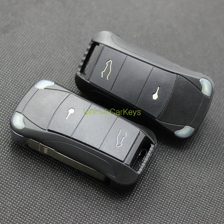 PINECONE для PORSCHE CAYENNE чехол ключей 2 кнопки без выреза пустая латунь лезвие замена ABS