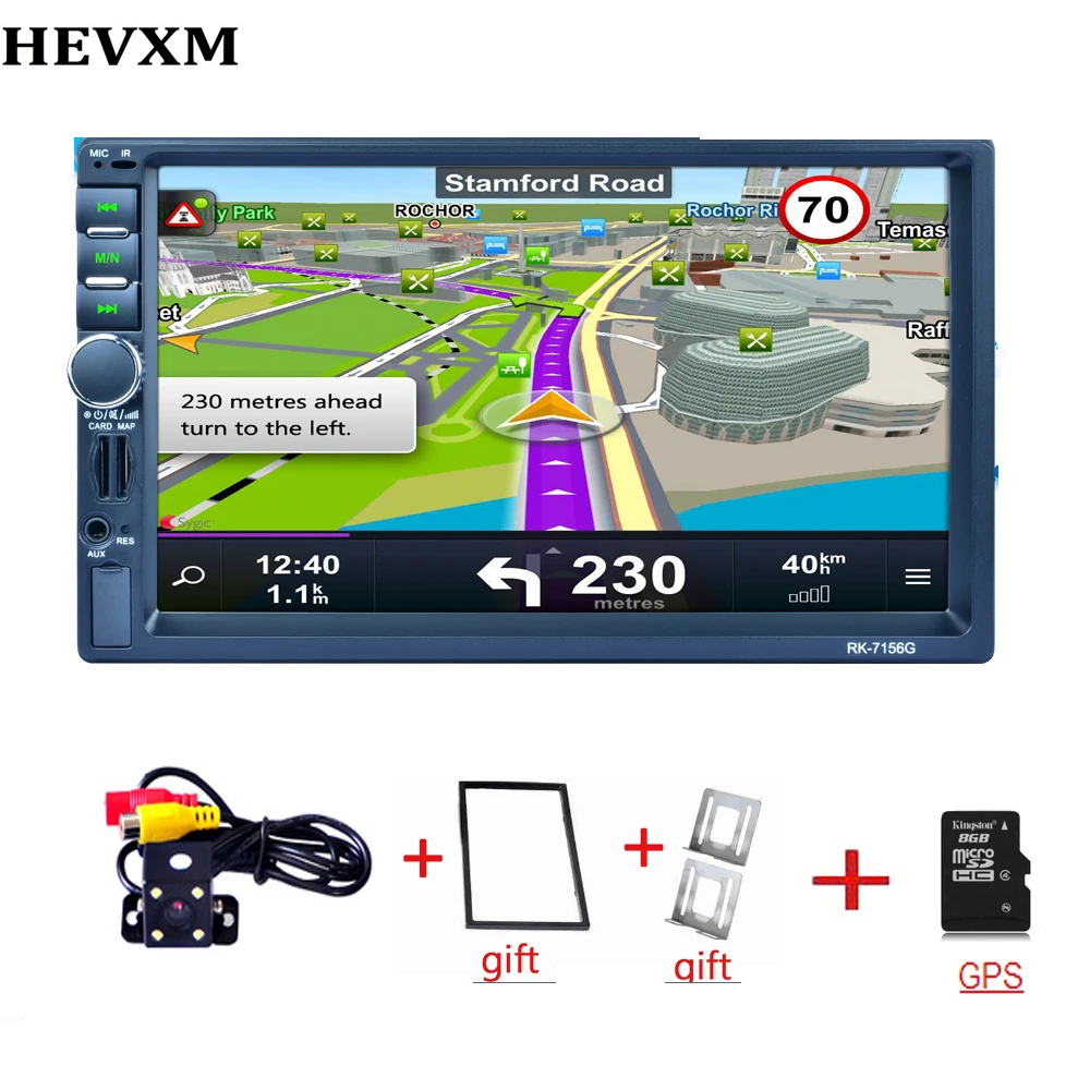 HEVXM/2 din dvd-плеер автомобиля 7 ''Универсальный двойной Din gps навигации видео Mutimedia стерео аудио MP5 автомобиля Радио мультимедийный плеер