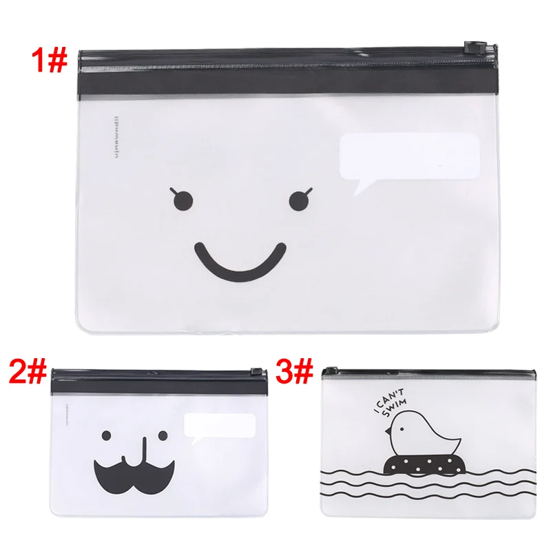Сумка для хранения на молнии прозрачный милый пенал карандашей Карманный