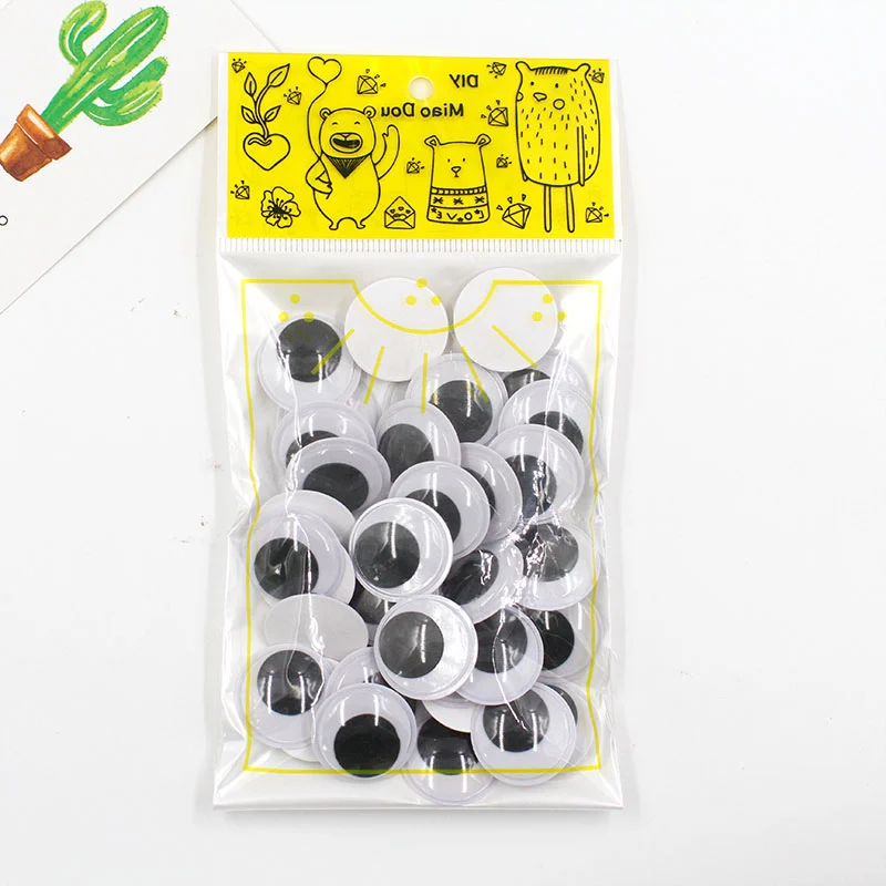 black 2.5cm 38pcs Новые Детские's глина для поделок материалы животного игрушечные глаза 6/8/10/12/14 мм, Фурнитура для бижутерии, черный глаз использованный для Аксессуары для куклы - Цвет: black 2.5cm 38pcs