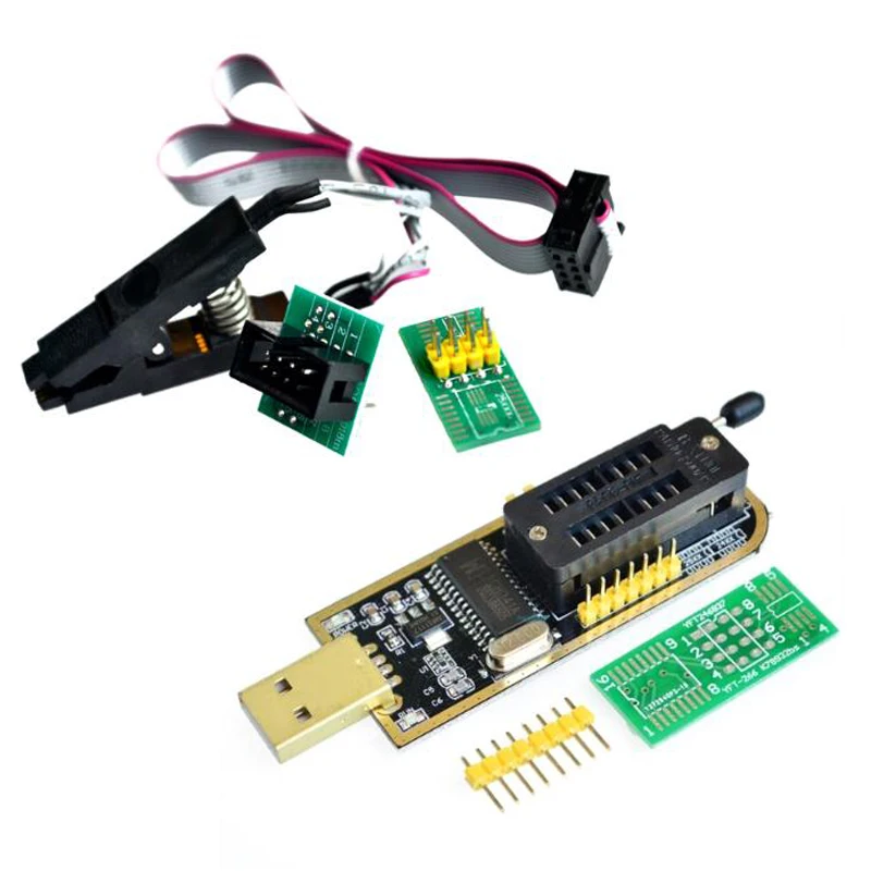 USB программатор CH341A 24 25 серия EEPROM модуль программатора с флэш BIOS + зажим SOIC8 SOP8 для