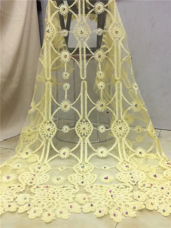 Новинка французская кружевная ткань с бусинами и блестками высокое качество