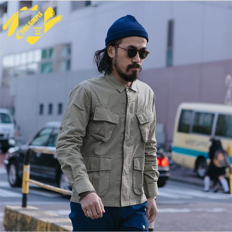 Винтажный Японский стиль новинка 2021 весна осень модные ретро куртки мужская