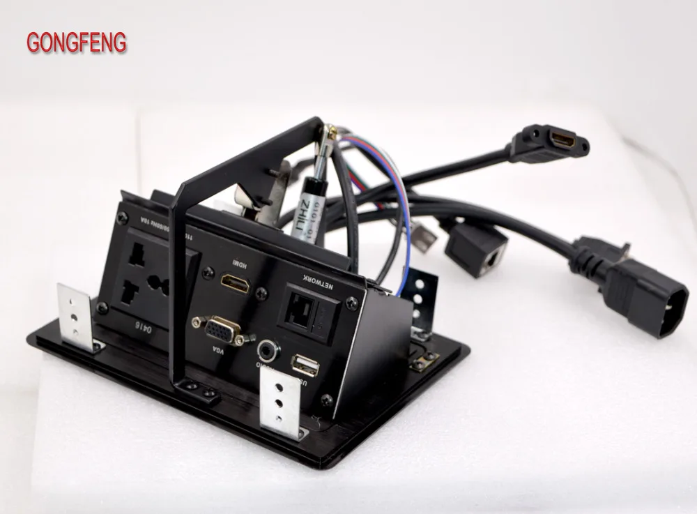 New LB-0416 Pneumatic Bounce Type Multifunctional hidden Desktop Socket with HD USB Connected Universal 3 hole Special Wholesale