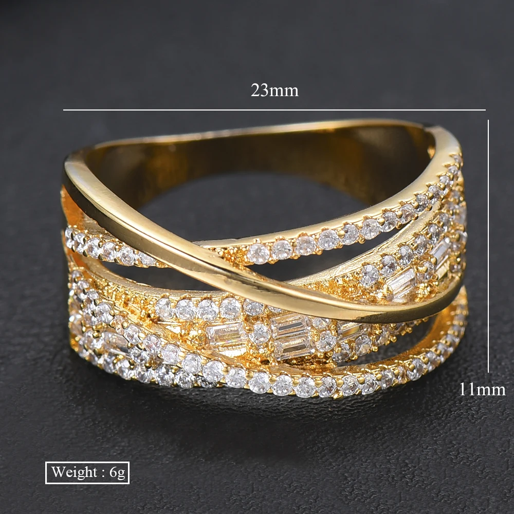 

SISCATHY Trendy Twist Cubic Zircon Rings for Women Wedding Eternity Bridal Engagement Wedding Jewelry Femmale Whole Finger Rings