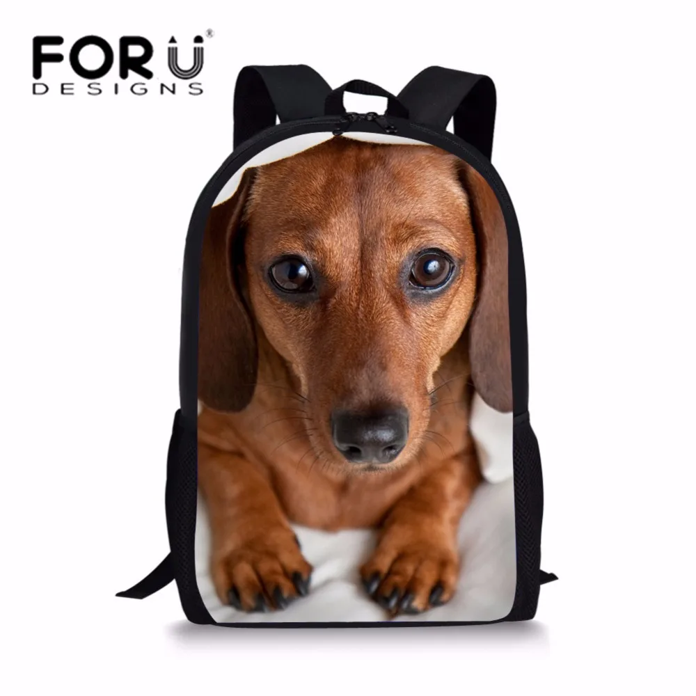 FORUDESIGNS 3D Doxie Dachshund школьные ранцы рюкзак для подростков мальчиков милый