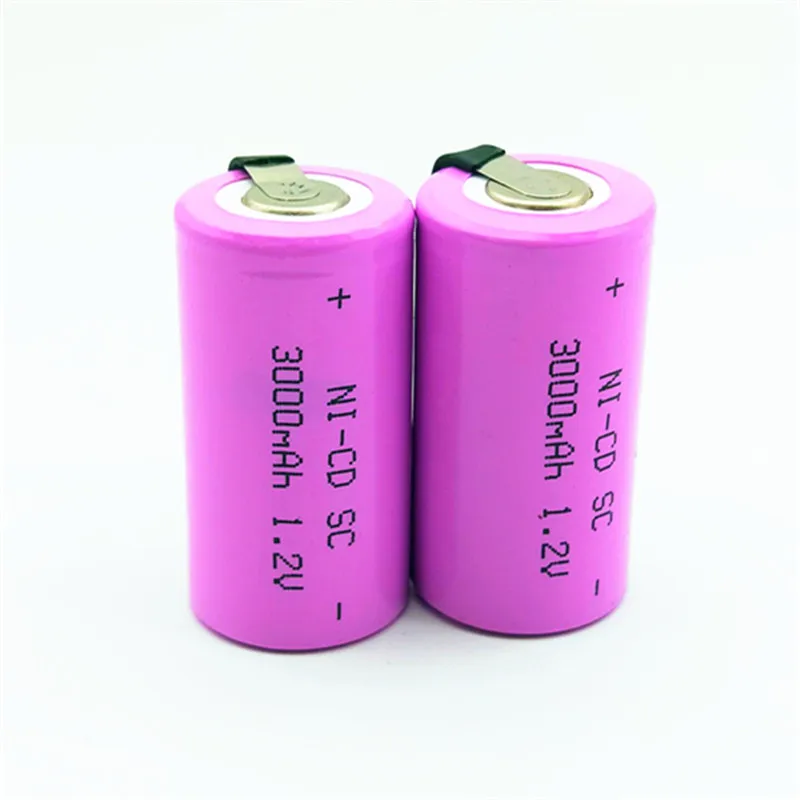 Бесплатная доставка 24 шт./лот Sub C SC 1 2 V 3000mAh Ni Cd аккумуляторные батареи розового