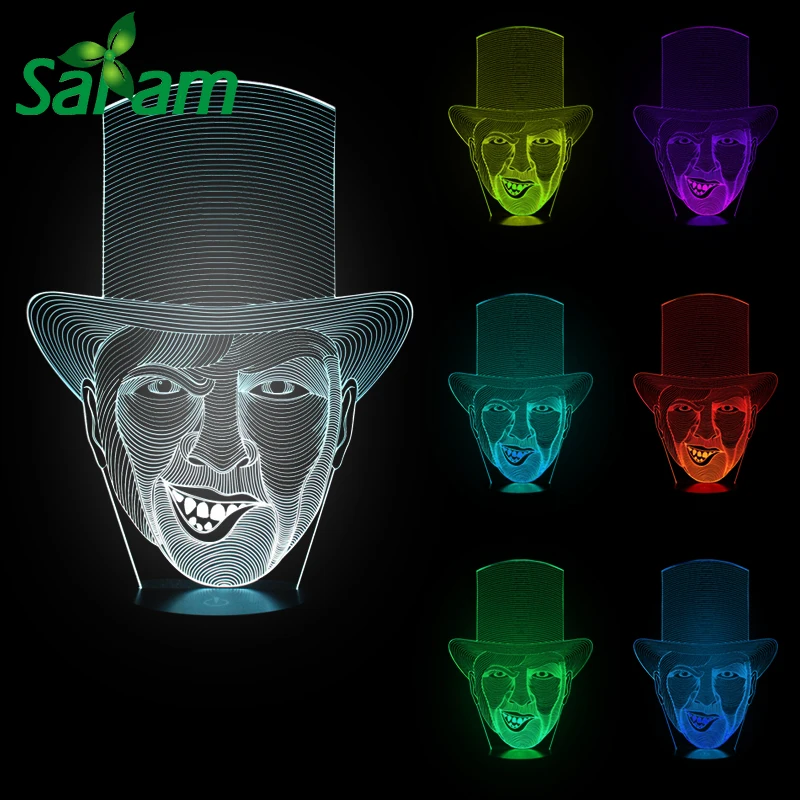 Бедный человек 7 цветов изменить 3D Ночные светильники Акриловые свет украшения
