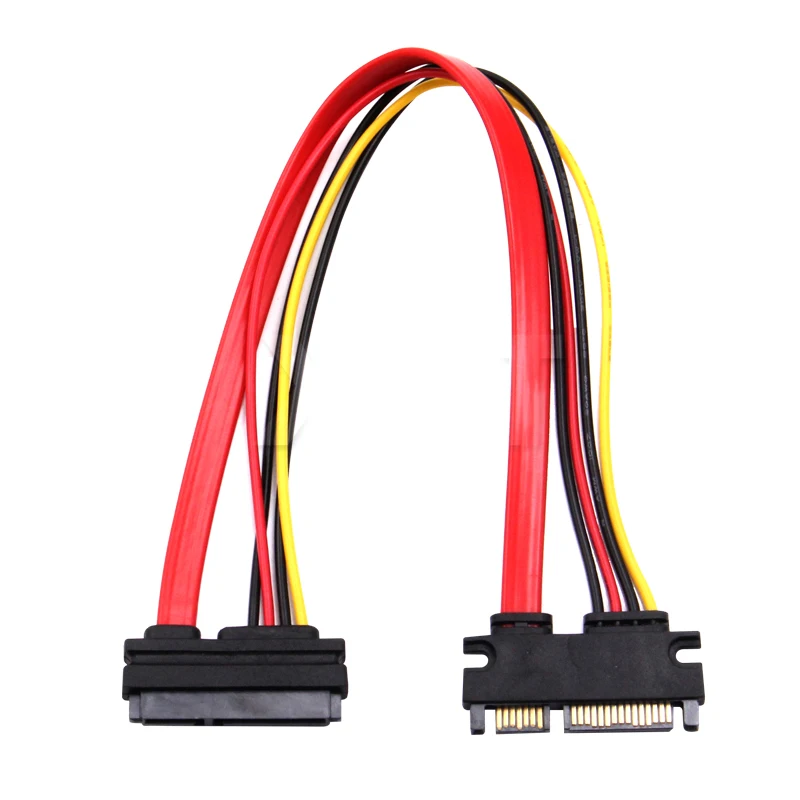 22Pin SATA Кабель Штекерный к женскому 7 + 15 Pin Serial ATA Data Power Combo Удлинительный кабель