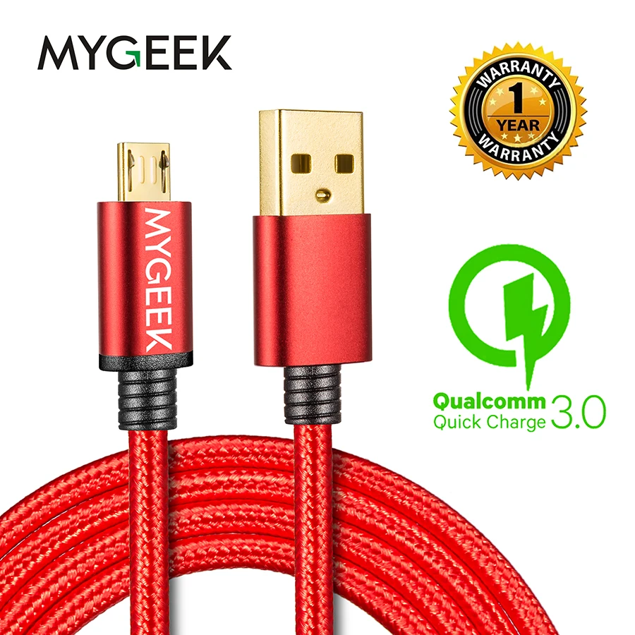 Mygeek обновление Нейлон Micro USB кабель для samsung htc huawei Xiaomi 2 м провод быстрой зарядки