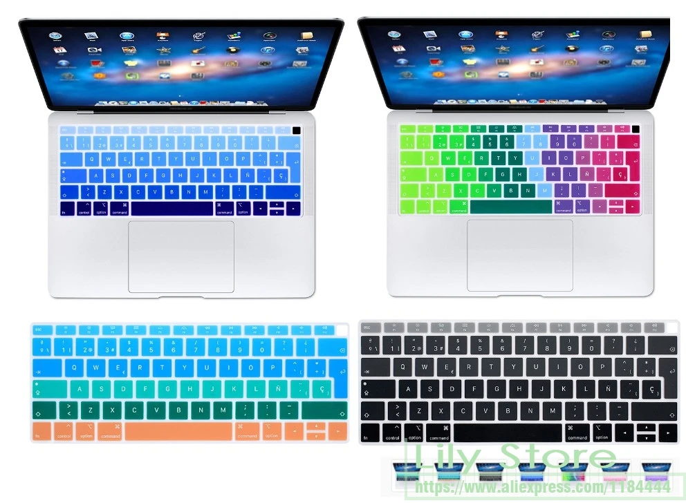 Испанская испанская силиконовая клавиатура защитная пленка для Apple MacBook Air 13 2018