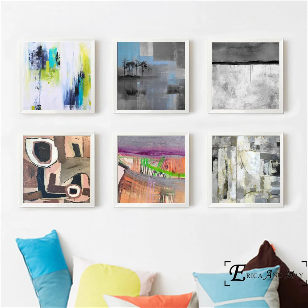 

Scandinavian Abstract ArtworkPainting Poster Print Decorative Wall Pictures For Living Room No Frame Home Decoration Accessories