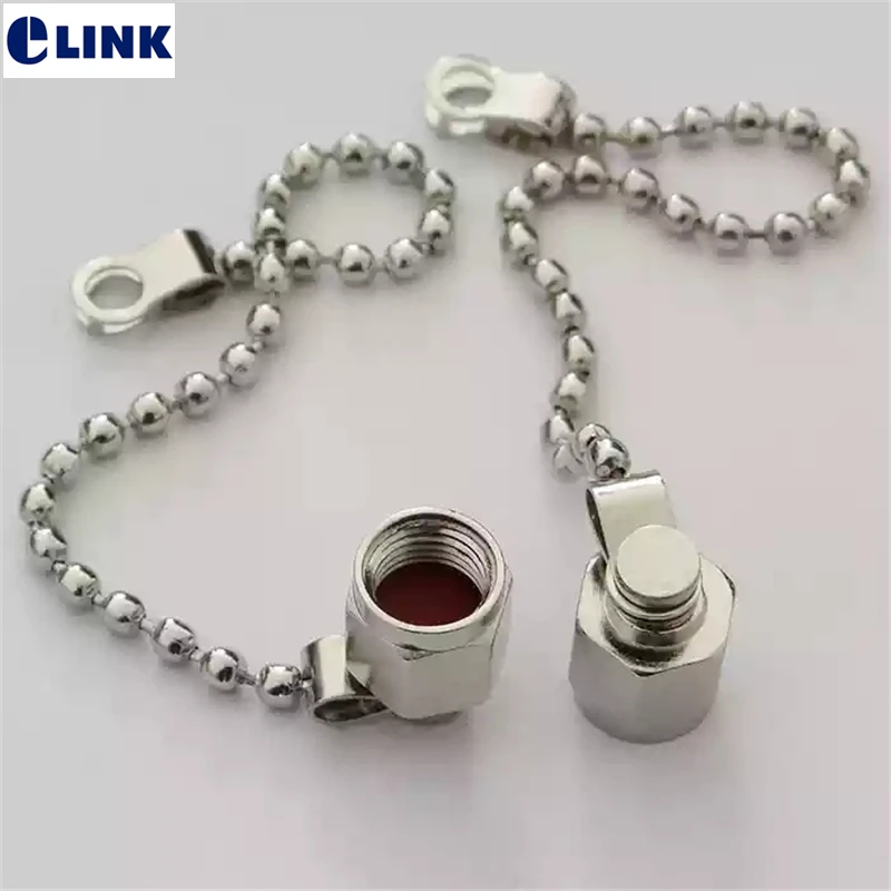 50pcs Metal SMA dust cap with chain SMA female connector SMA protective terminal cover waterproof accessory free shipping ELINK