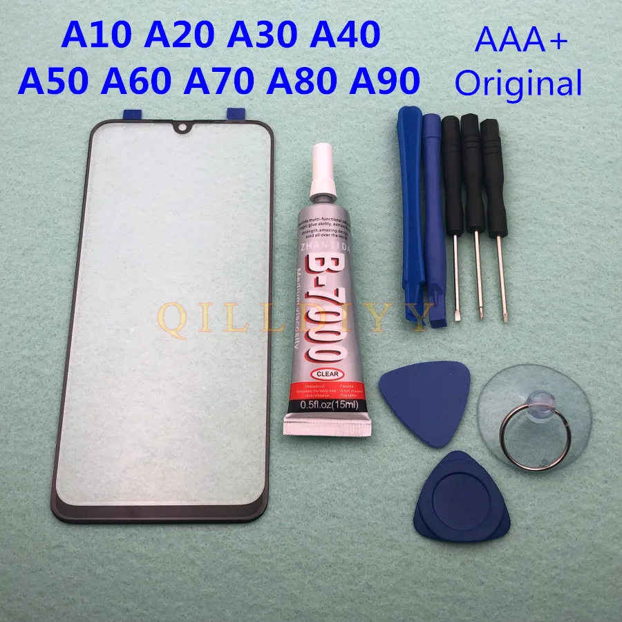 Внешний стеклянный объектив для samsung Galaxy A50 A30 A10 A20 A40 A60 A70 A80 A90 ЖК-дисплей сенсорный экран фронтальный+ B-7000 клей