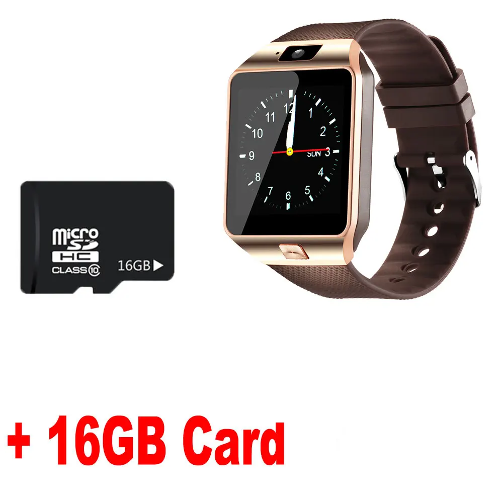 Chycet Bluetooth Смарт часы DZ09 Relojes Smartwatch TF SIM Камера для мужчин и женщин для IOS iPhone samsung huawei Xiaomi Android телефон - Цвет: gold and 16 gb card