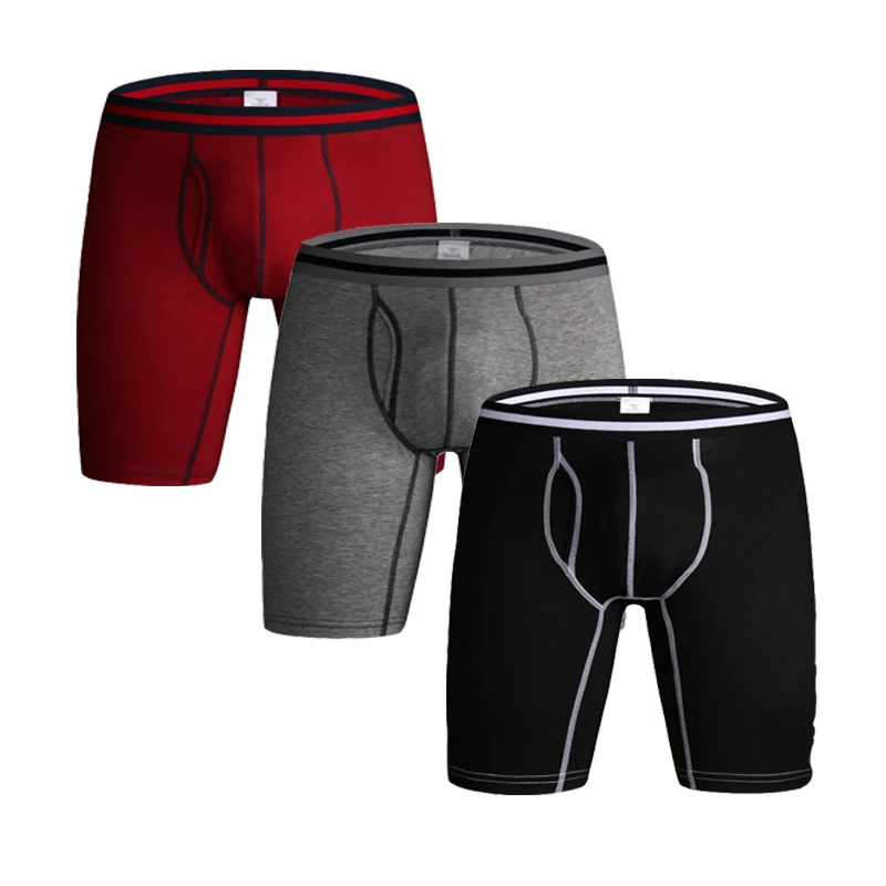 Трусы боксеры мужские 3 шт./лот хлопковое нижнее белье шорты штаны для