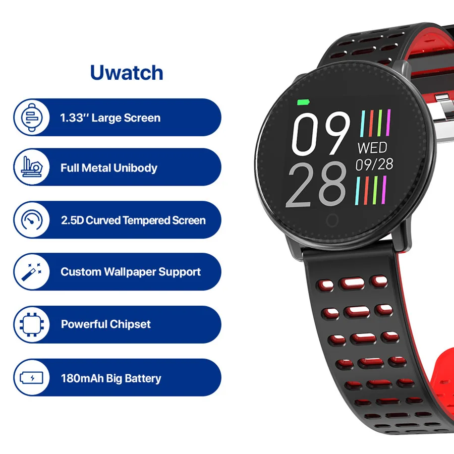 Глобальная версия Umidigi Uwatch для Andriod IOS OS 64KB 512KB Шагомер фитнес/трекер сна 25 дней в