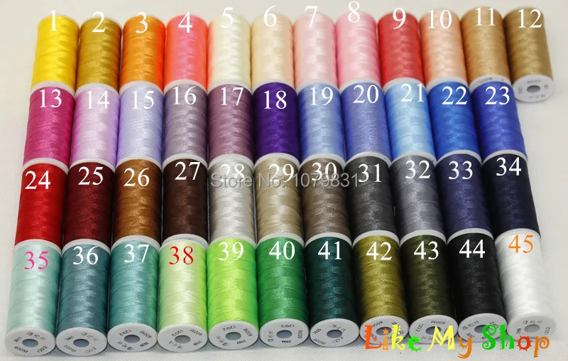 6 шт. Европейское качество 40wt полиэфирная нить для вышивки в качестве машинной