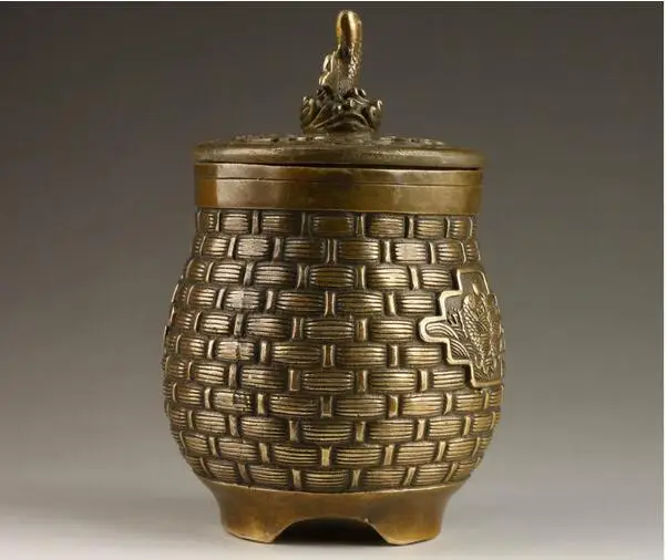 Коллекционная декорированная старая ручная работа медная бронзовая резная